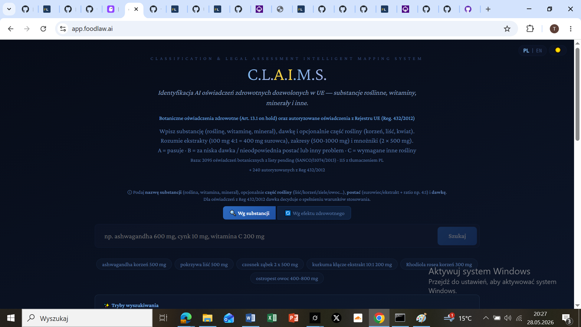 app.foodlaw.ai - Health Claims